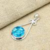 Blue Topaz Gemstone Handmade 925 Sterling Silver Jewelry Pendant For Engagement Gift