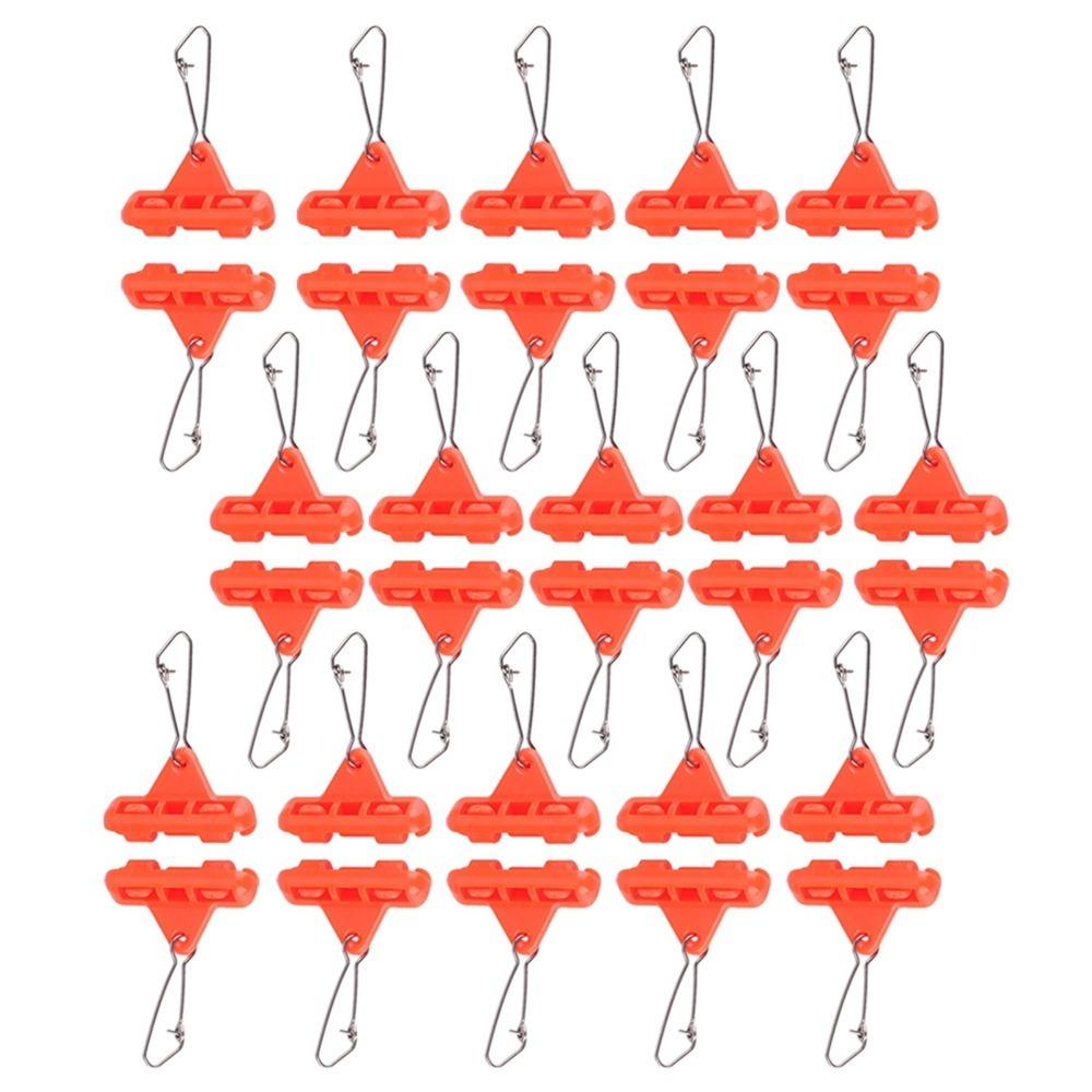 30PCS Orange Red Fishing Rig Booms Double Lock Snaps Sliding Rig Boom Zips Slider Boom  Boat Fishing