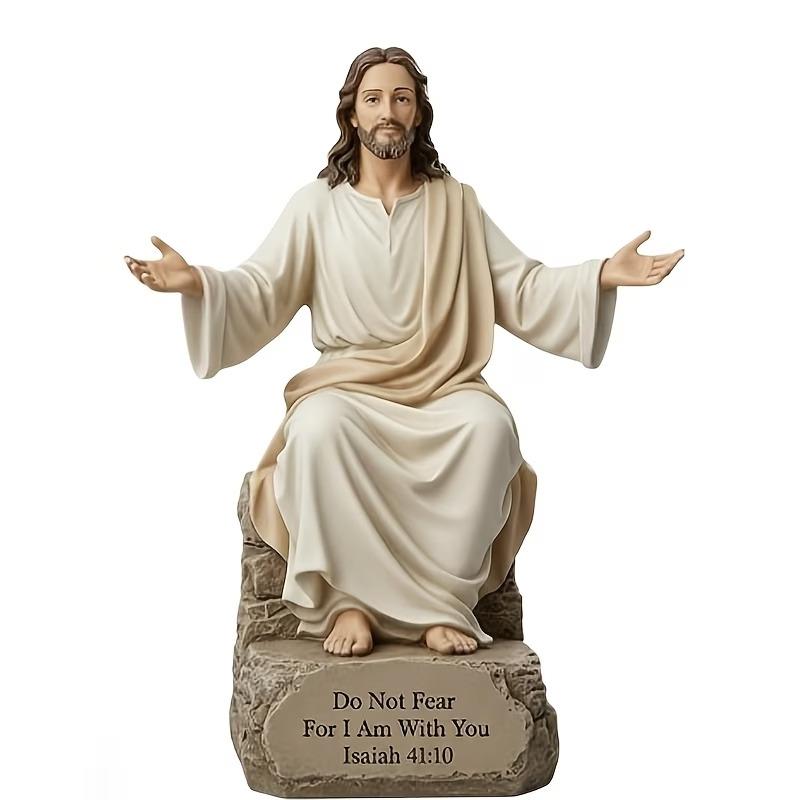 

Jesus Open Arms Blessing Statue With Bible Verse Base I Am With You Always Resin Christian Figurine Religious Home Decor Gift