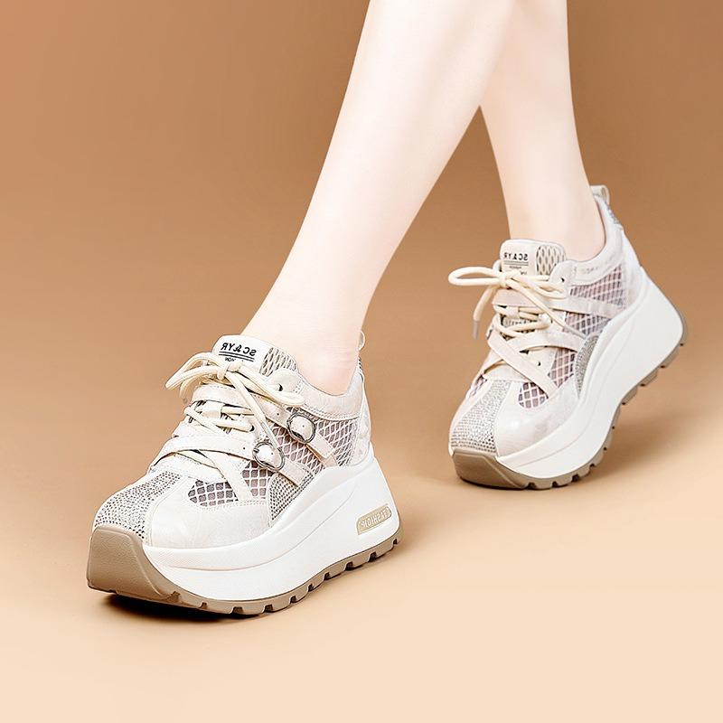 Small Man Thick-soled Height-increasing Forrest Gump Shoes Women's Summer New Mesh Breathable Korean Version Retro Versatile Dad Shoes