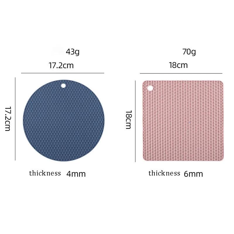 2/4PCS Honeycomb Nonslip Pot Table Mat Placemat Kitchen Accessories Multifunction Heat Resistant Silicone Mat Drink Cup Coasters