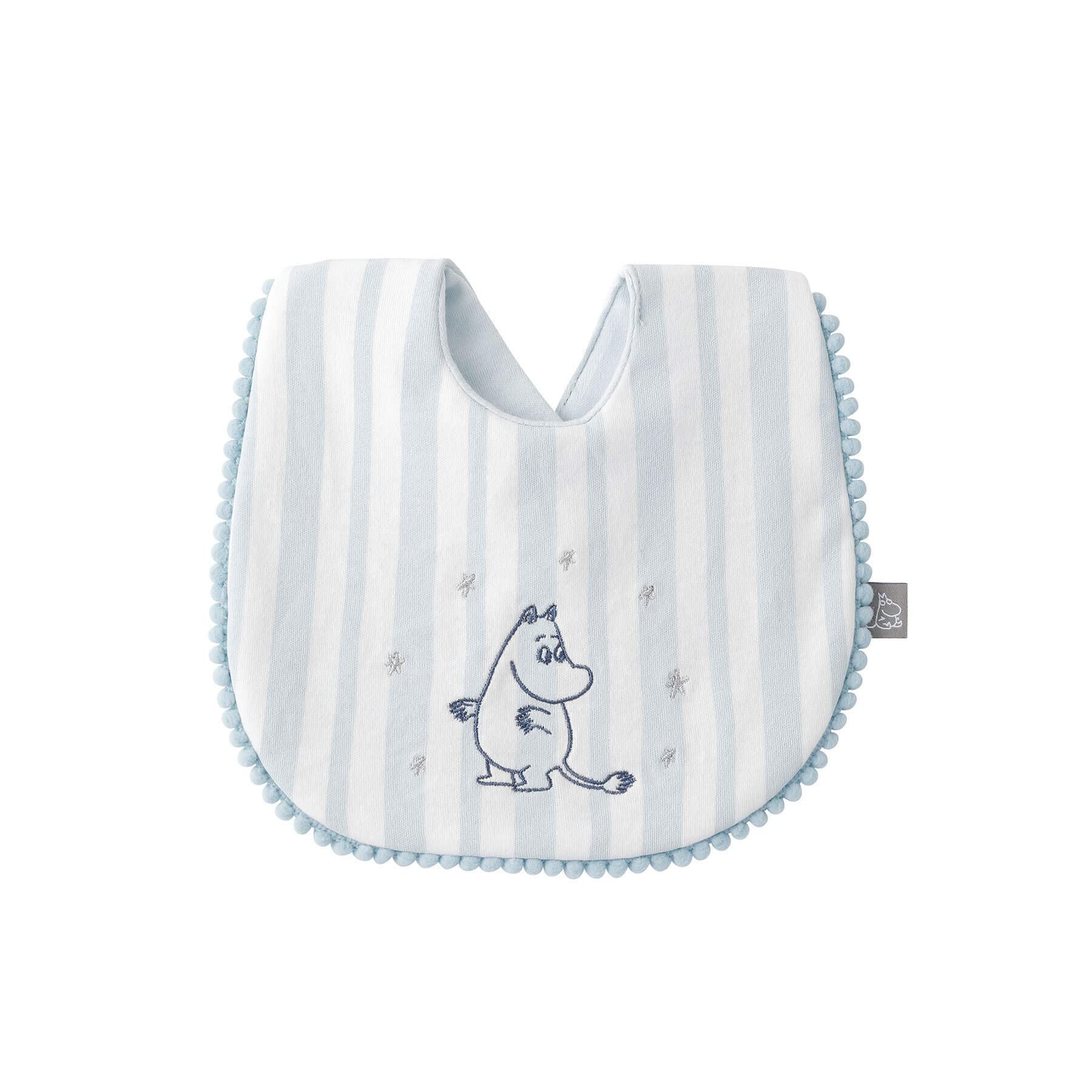 

DADWAY MOOMIN BABY Moomin Baby Pom Pom Baby Outing Bib Bib, Moomin/Blue, BBMB006102200, Gift, синий
