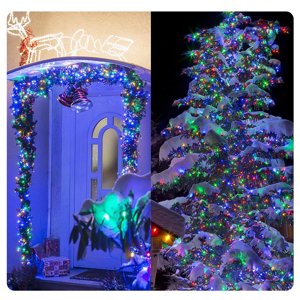 7M 50 Lights-8 Modes Solar LED Light String Outdoor Waterproof Starry Colored Light Christmas Festival Decoration Flashing Light