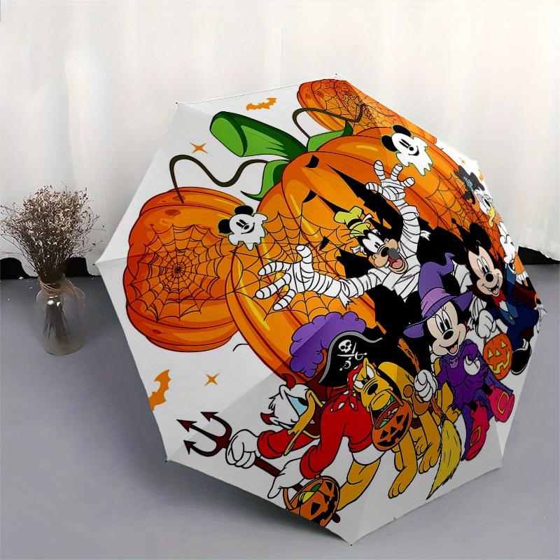 Halloween,Disney Automatic Umbrella   Tri Fold Portable Umbrella, Best Holiday Gift for Men and Women, Durable Iron Frame, Playful Design, S