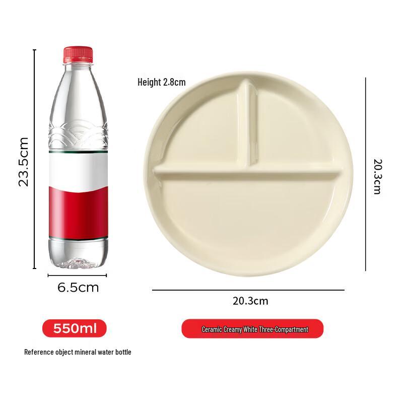 Piatto piano diviso in ceramica