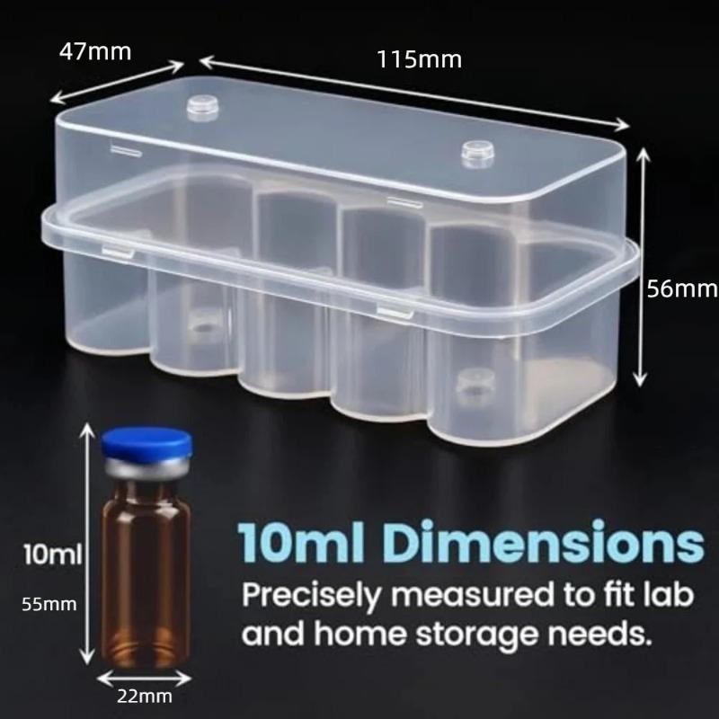 3/5/7/10ml Fläschchen Aufbewahrungsbox 2/10-Schlitz Kunststoff Mikroröhrchen Stapelbar Gefrierfach Röhrchen Organizer Kühlschrank Aufbewahrungsbox für Labor Zuhause