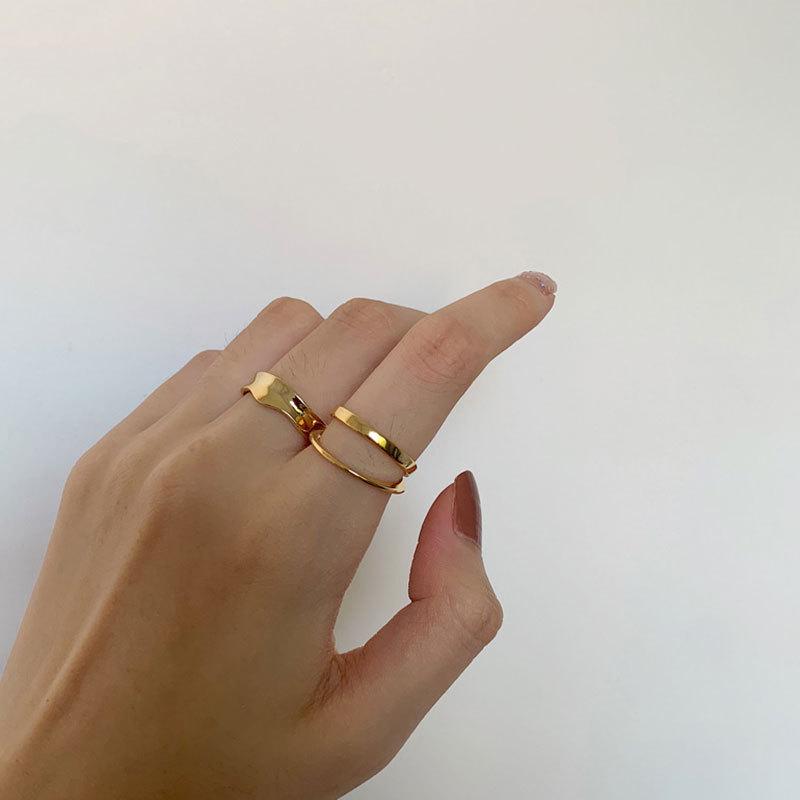 Korean-Style Retro 3D Adjustable Ring for Women - Trendy Irregular Design, Internet Celebrity Favorite