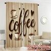 Flat Printing Curtains Without Rod Coffeelovers Curtain Fabric Versatile Polyester Home Decor Ldeal Set Of 2 Modern Made Washable