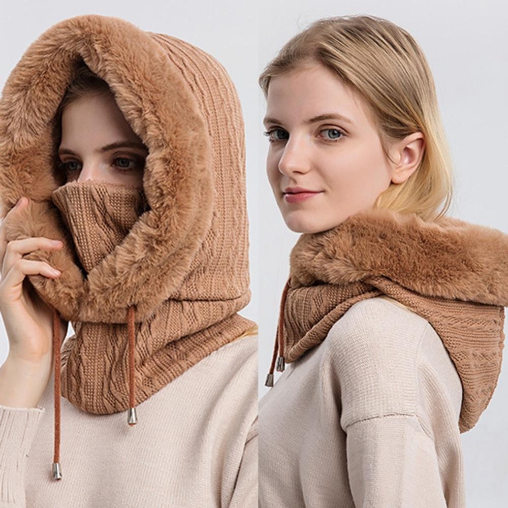Buy Winter Fur Cap Mask Outdoor Ski Hat Comfortable Bib Integrated Head