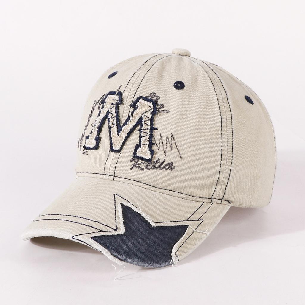 New Unisex Vintage Baseball Cap M Letter Embroidery Dad Hat Women Men Outdoor Streetwear Distressed Washed Cotton Sports Cap