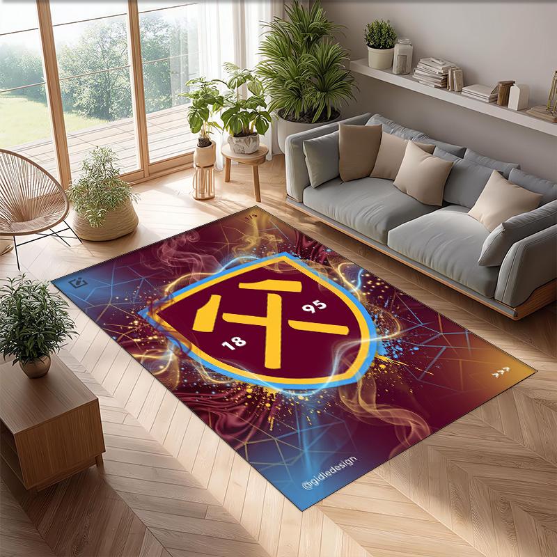Tappeto in Velluto di Cristallo con Stampa del West Ham United Football, Comodo Assorbente d'Acqua Antiscivolo Tappeto per Pavimenti Interni