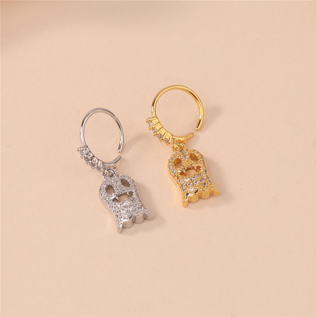 Halloween Skull Ghost Pumpkin Pendant Nose Ring Nose Piercing Jewelry Personality Niche Nose Spike Ring