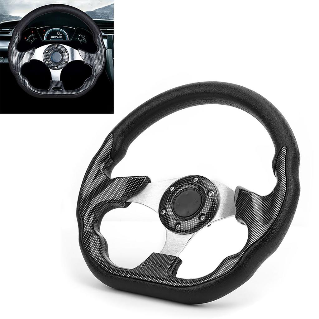 320MM Universelt Bilratt Racing Drift Karbonfiberstil med Hornknapp