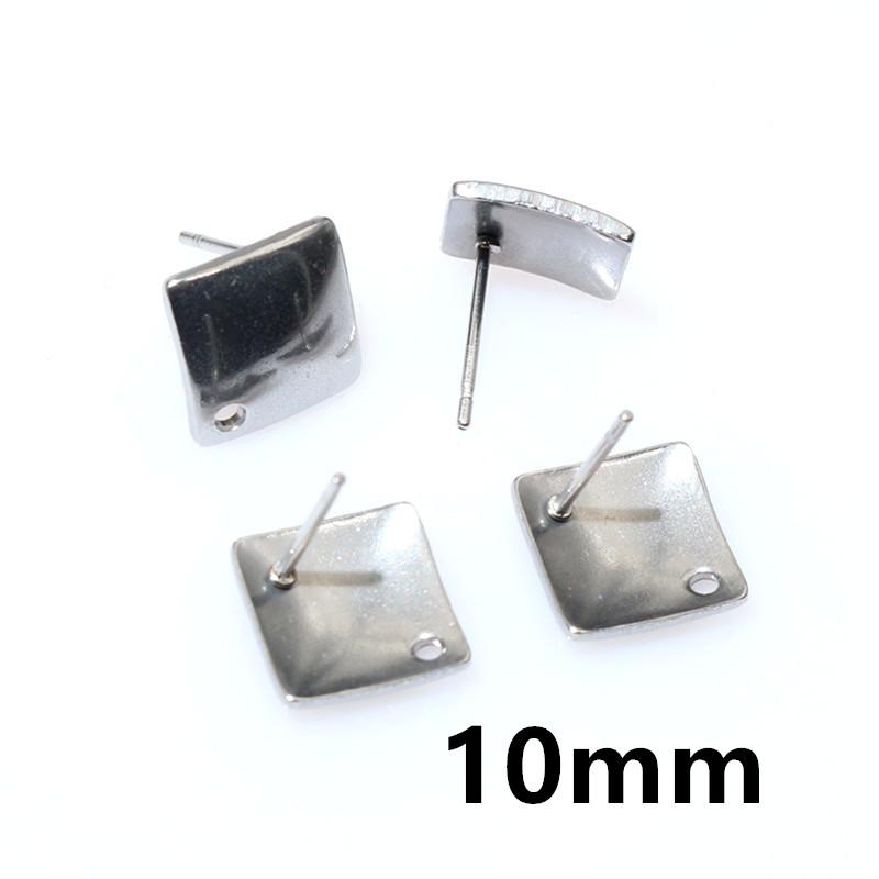 20pcs Craft Stud Earring Pins Stainless Steel DIY Earring Geometric Polygonal Earrings Posts Earring Jewelry Making Accessories