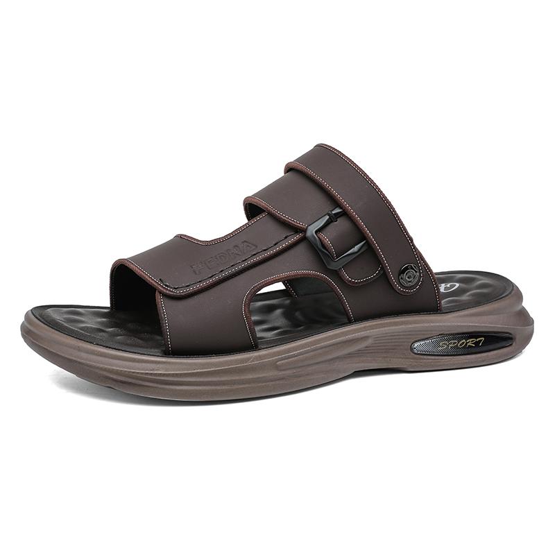 Men's Sandals Summer Outdoor Waterproof Anti Slip Casual Sandals Thick Soled Comfort Beach Shoes Dual-purpose Driving Slippers