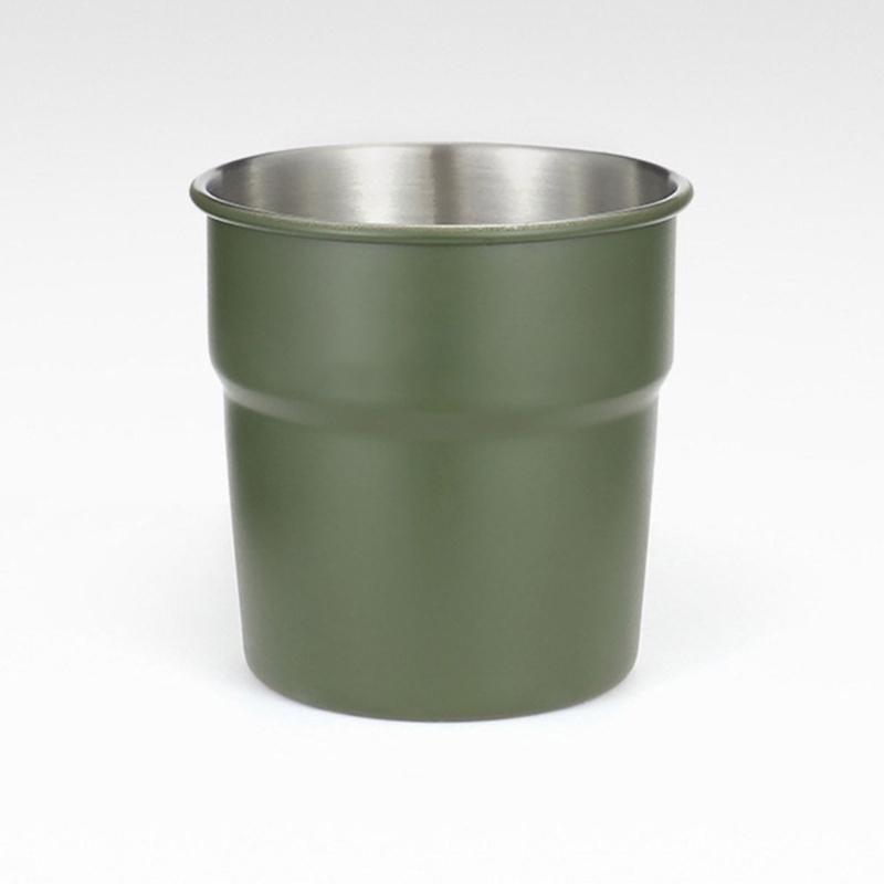 5/6pcs Stackable Camping Water Cup 300ml Teas Coffees Milk Beer Mug Stainless Steels Drinking Cups Outdoor Travel Cups