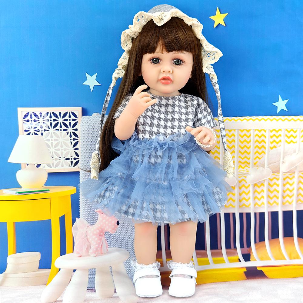 

55 см Реборн Виниловая Кукла-Младенец Симуляция – Игрушка для Детской Игровой Комнаты Outfit Set (Hair Accessories + Clothes + Shoes)