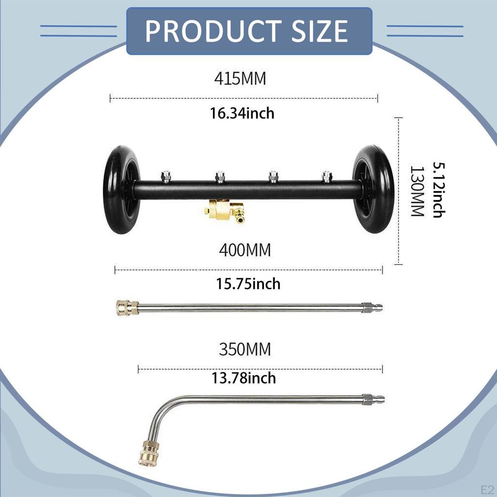 Pressure Washer Undercarriage Cleaner Set under Car 1/4" Connector Underbody Wash Water