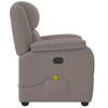 Reclining Massage Armchair, Taupe, Fabric Upholstered