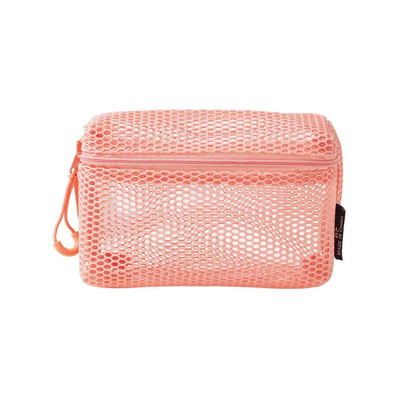 

Casual Colorful Cosmetic Bag with Zipper Hand-held Storage Pouch Outdoor Travel Makeup Multipurpose Mesh Bags оранжевый