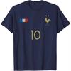 France Football Číslo 10 Retro Fotbalový Grafický Tričko Prodyšná Bavlna Ležérní Kulatý Výstřih Tričko