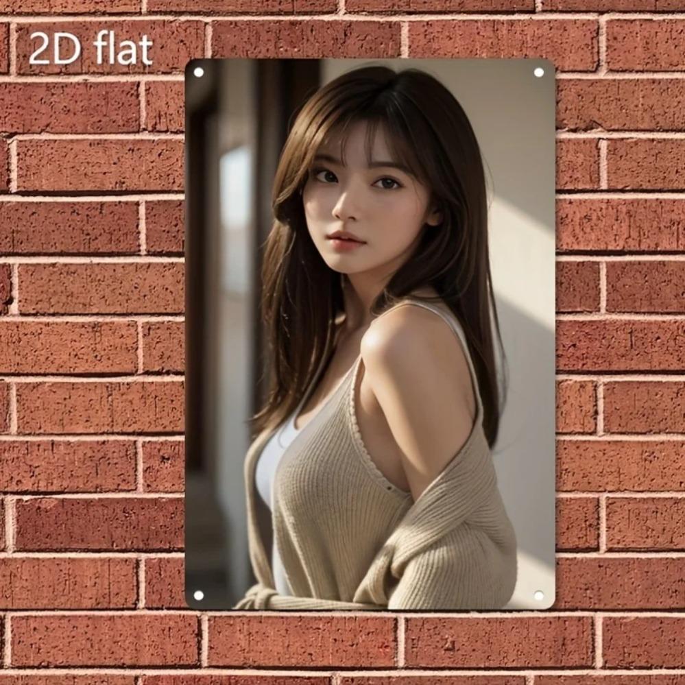 Metal Wall Art Decor Modern Home Sign Iron Portrait for Living Room Office Cafe