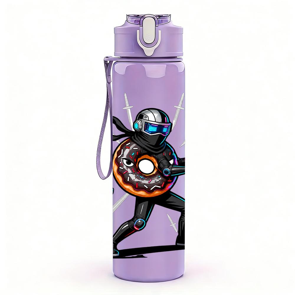 1PC Shield Warrior Laser Sword Figure 750ml Color Plastic Water Bottle Leakproof Flip Straw Lid For Sports Office Home Use