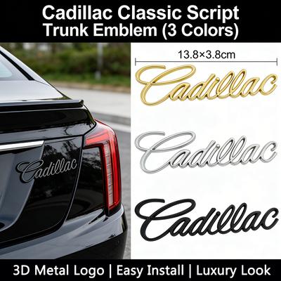 13.8x3.8cm Classic Script Trunk Emblem 3D Metal Badge For CT4 CT5 XT4 XT5 XT6 ATS CTS XTS Auto Side Decoration Sticker