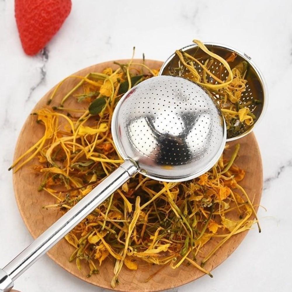 Spherical Telescopic Tea Infuser 304 Stainless Steel Flour Sieve Creative Tea Filter  Baking Tools