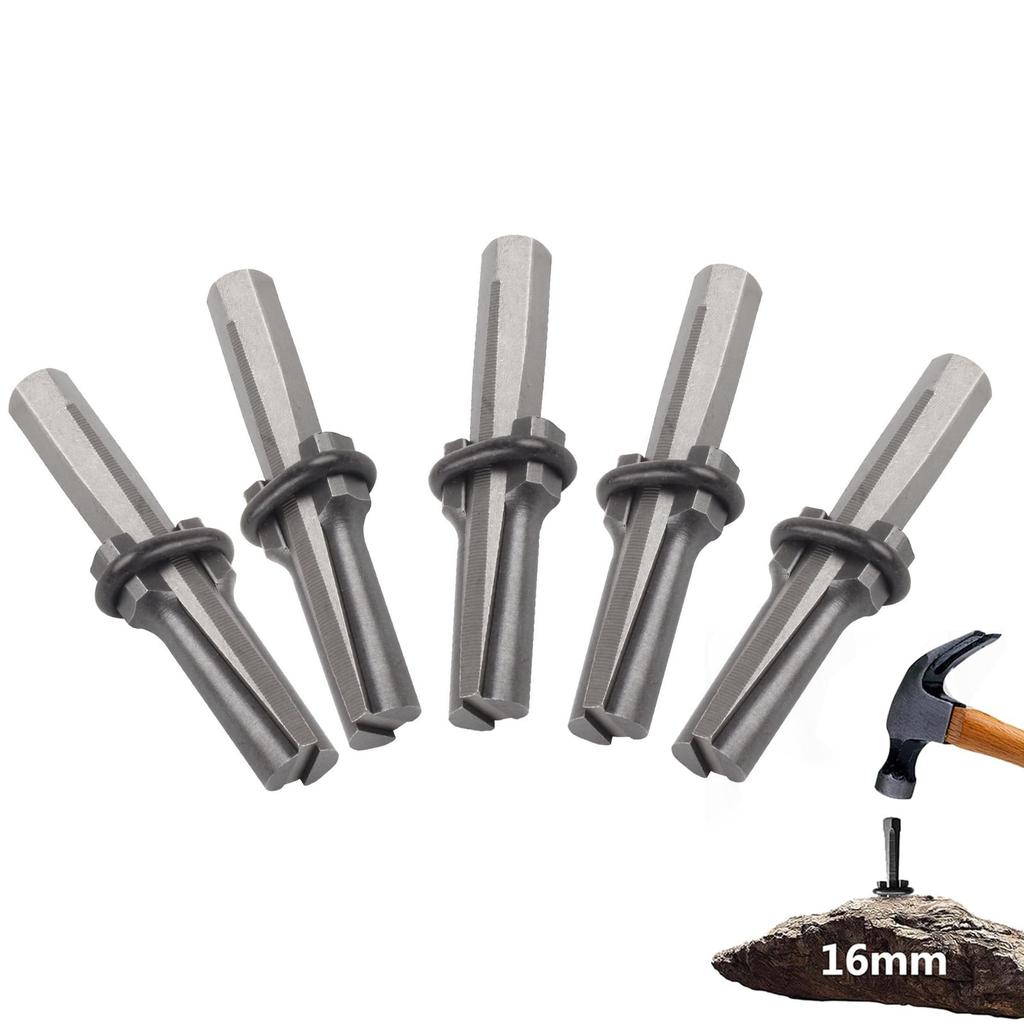 Set of 5 x 16mm Stone Splitting Wedges (Stone Splitting Tool, Hammer Drill, Stone Opener, Quickly Split Stones, Cracked Stone Tool, with Seal Ring)