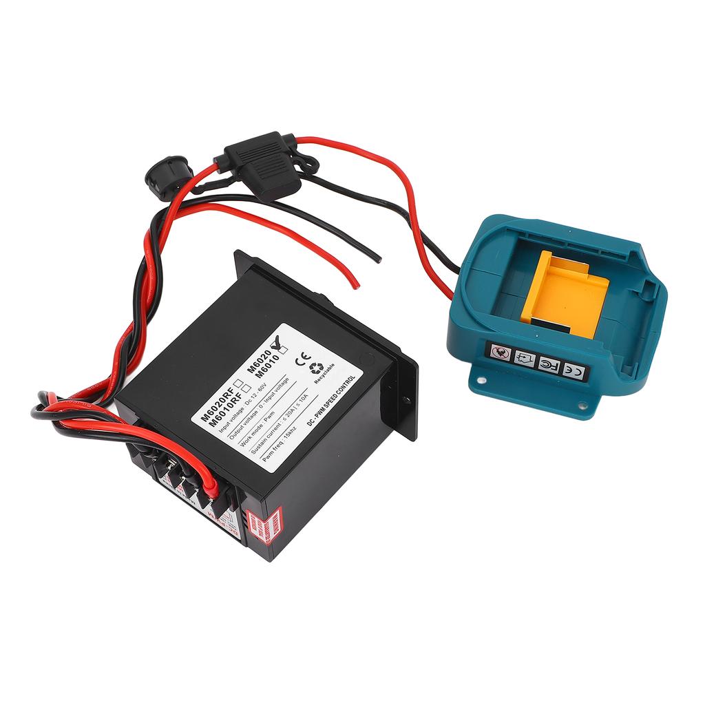 Batterieadapter Motor Drehzahlregler Kit DC PWM Bürsten Elektromotor Steuerschalter und Batterie