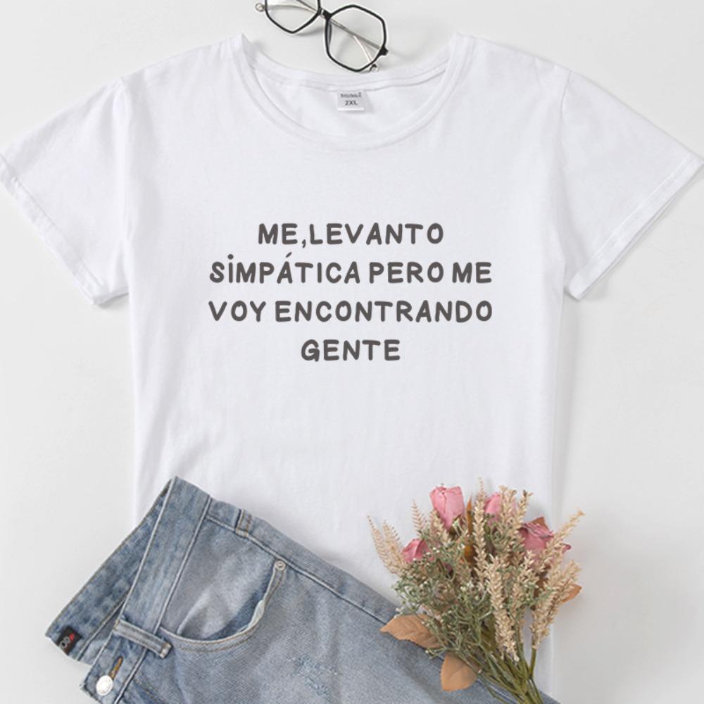 

Fashion Spanish Women Tshirts Camiseta De Mujer Short Sleeve Tops Casual Cotton Women Tshirt Tee T Shirt Women S