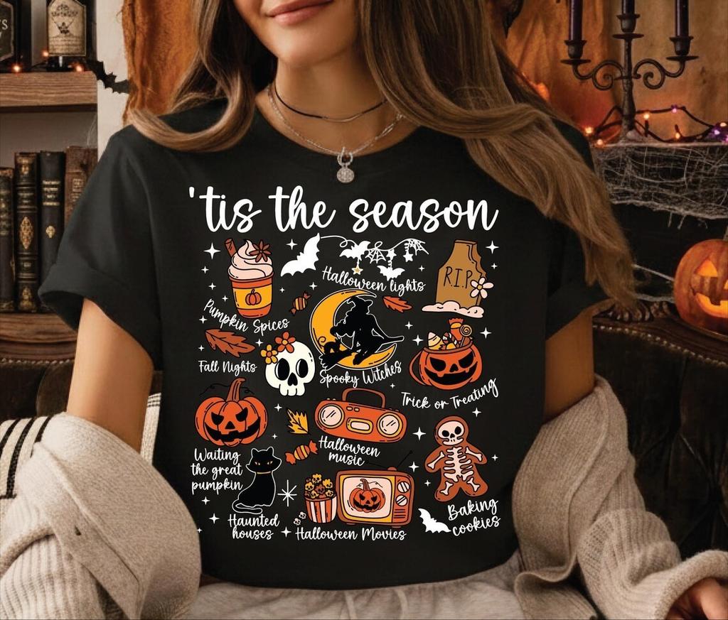 Tis The Season Halloween, Spooky Witches Black Unisex T-Shirt