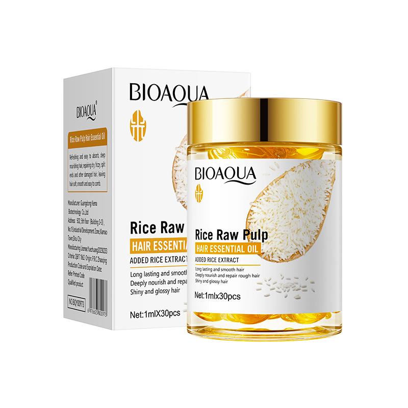 Capsule de soin capillaire à la purée de riz, après-shampooing nourrissant et réparateur aux huiles essentielles