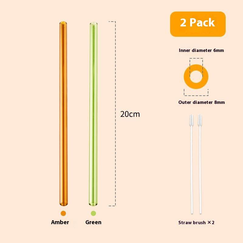 Gianxi Colored High-Value Glass Straw Non Disposable High Temperature Resistant Food Grade Transparent Drinking Glass Straw