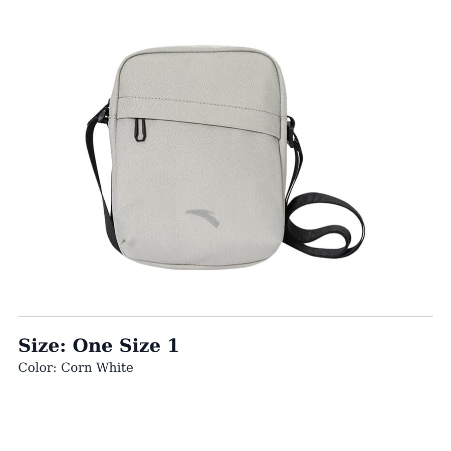 Anta Fabric Crossbody Bag, Shoulder Bag Regular Unisex Corn White 192357122-3