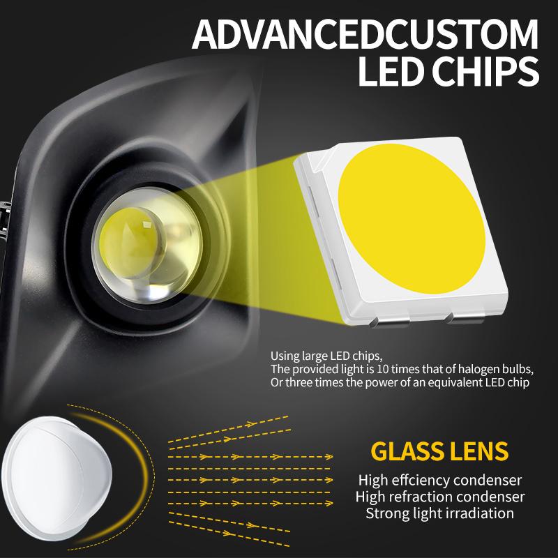 2PCS LED Front Fog Light For Lexus IS250 2014-2015 IS350 2014-2016 IS200t  IS300 2016 Headlight LED Daytime Running Lights DRL