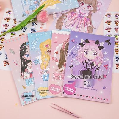 Cartoon-Mädchen Verkleiden & Schminken Stickerbuch - Energisches Prinzessinnen-Thema
