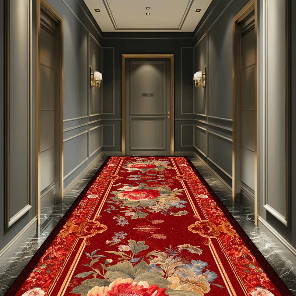 Hochwertiger Luxus Europäischer Langer Flur Teppich Rutschfest Waschbar Flur Läufer Teppiche Treppenhaus Flur Dekoration Teppich Anpassbar