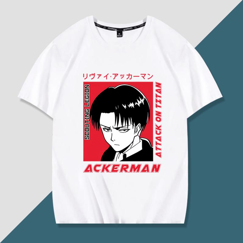 Japanese anime Attack on Titan handsome printed summer 100% cotton T-shirt fashion casual men's streetwear