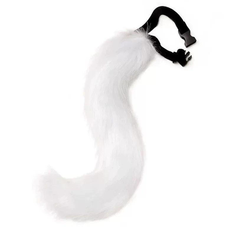 Costume Cosplay Gatto Maschera+Coda+Guanti Volpe Set Accessori Costume di Halloween Tema Lupo Therian Accessori per Travestimento