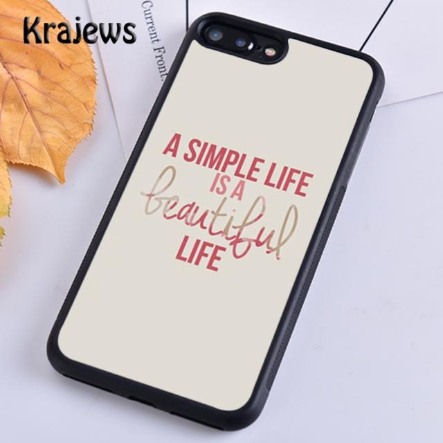 Krajews Beautiful Life Inspirational Quote Phone Case For iPhone 16 15 SE2020 14 6 7 8 plus 11 12 13 pro max coque Fundas