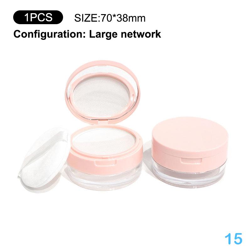 1Pcs Portable Plastic Powder Box Empty Loose Powder Container With Sieve Mirror Cosmetic Sifter Jar Travel Makeup Accessories