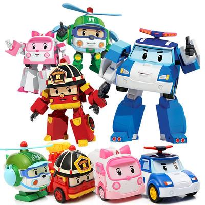 Toy Robocar Poli Car Transformed Pull Back Robot Kids Car Toys Action Figure