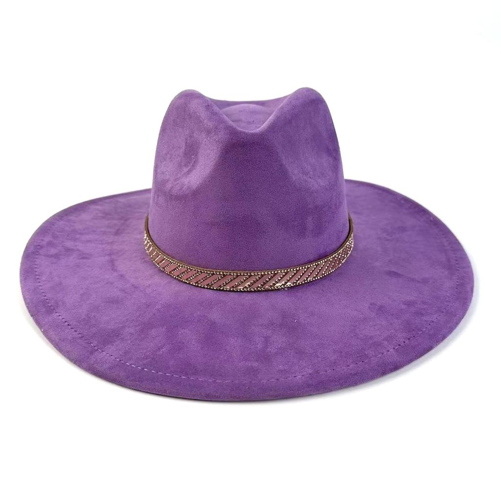 European And American Style Western Cowboy Hat Men And Women Suede Knight Top Hat Sunshade Sunscreen Jazz Hat