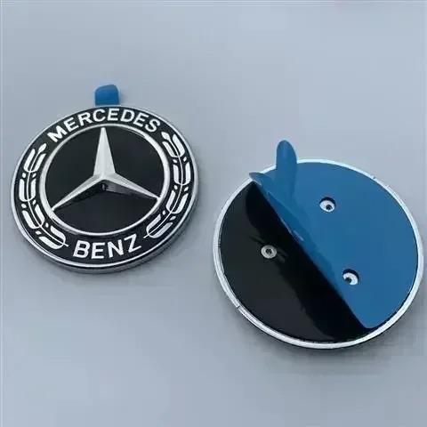 57mm Star Flat Hood Bonnet Logo For Mercedes Benz W204 W124 W201 W202 W212 W220 W205 Emblem Badge stickers automobile Accessorie QZ8