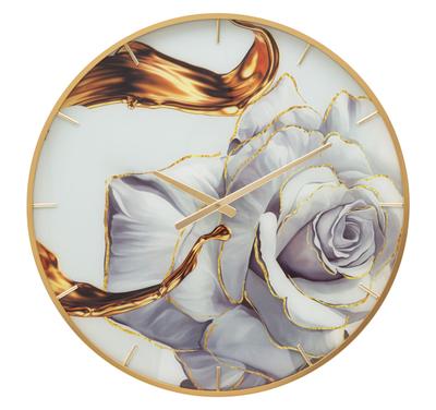 Wall Clock Glass Rose Cm Ø 60X5