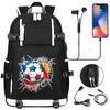 USB Headphone Backpack for Teens Students Boys Girls Leisure Travel Dual Shoulder Bags Soccer Hot Selling Waterproof Large Capacity