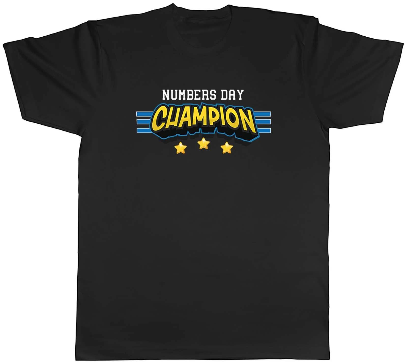 Number Day Champion Mens T-Shirt Mathematics Maths Tee Gift L