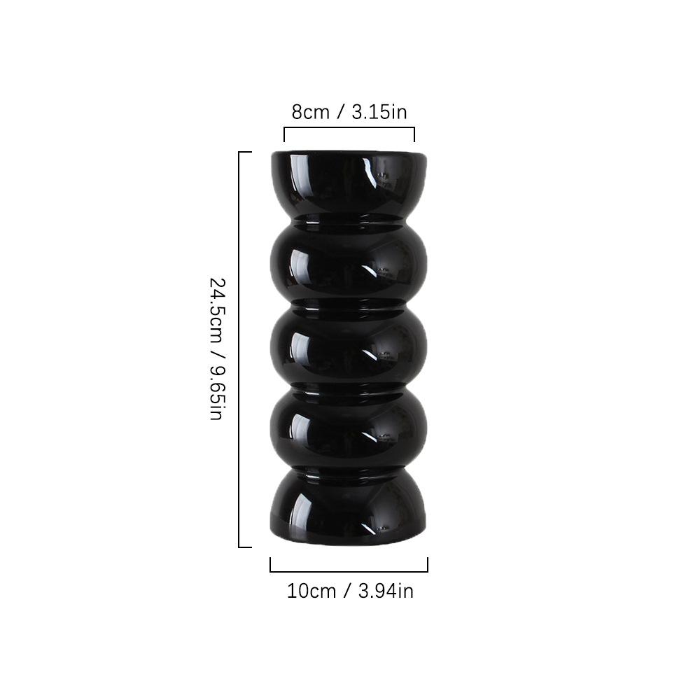 Ceramic vase ins wind high value black and white medieval high sense hydroponics dried flowers bamboo vase insert vase
